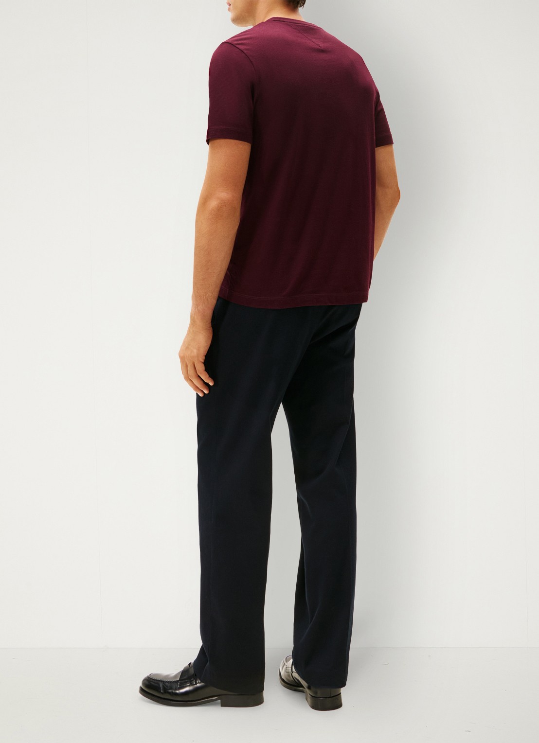 Tommy Hilfiger T-shirt met logo - achterkant 3 bordeauxrood