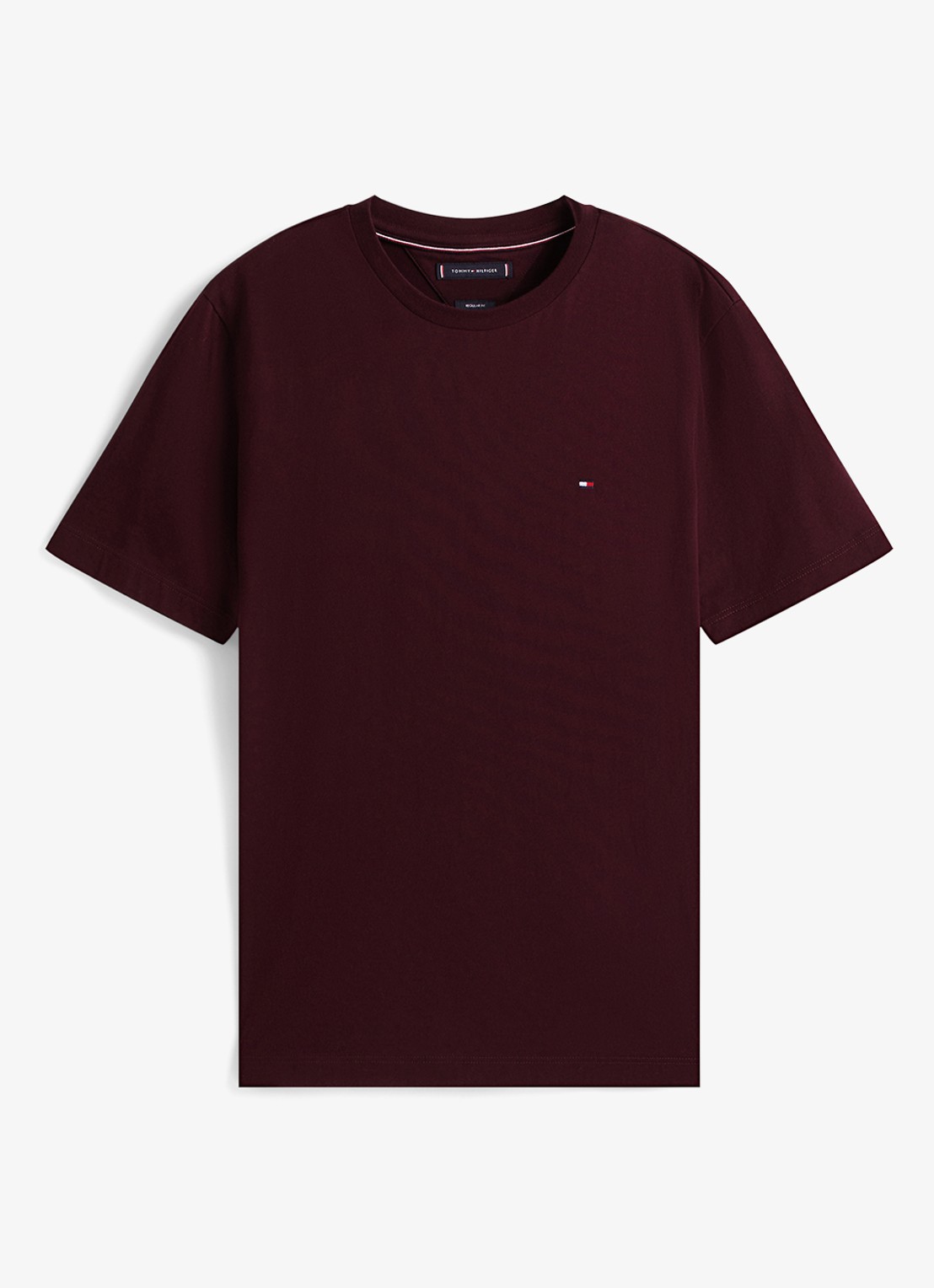 Tommy Hilfiger T-shirt met logo - voorkant bordeauxrood