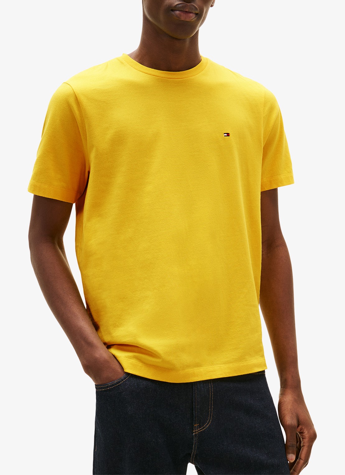 Tommy Hilfiger T-shirt met logo - detail geel