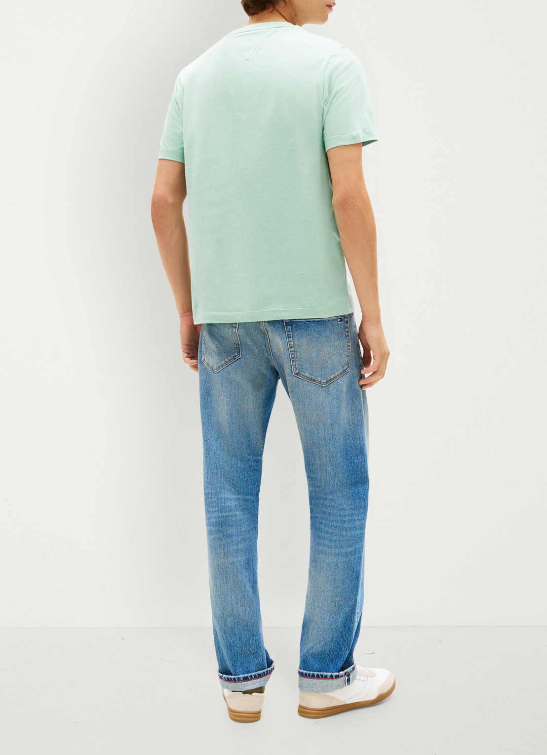 Tommy Hilfiger T-shirt met logo - achterkant 3 crushed mint