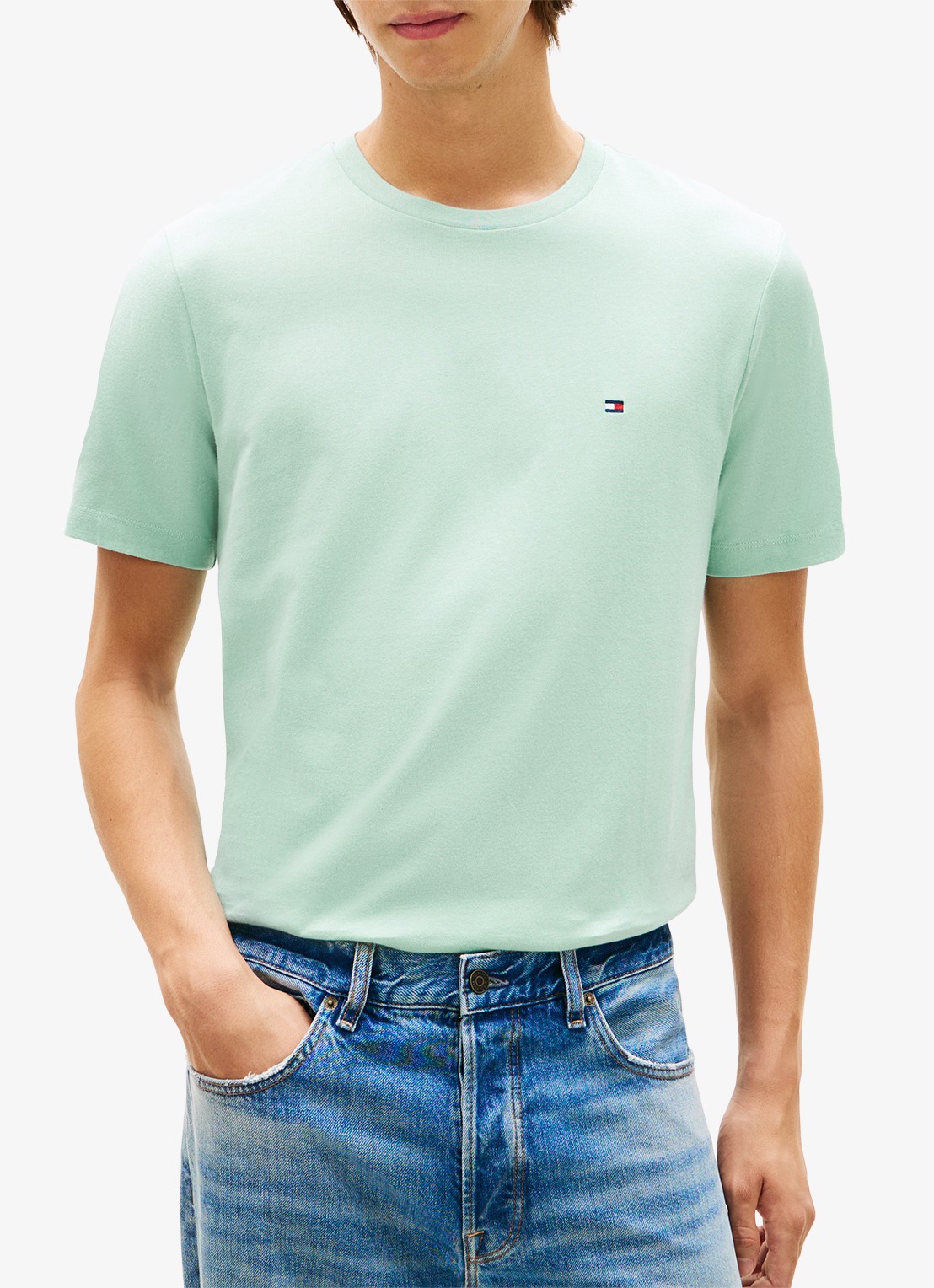 Tommy Hilfiger T-shirt met logo - detail 4 crushed mint