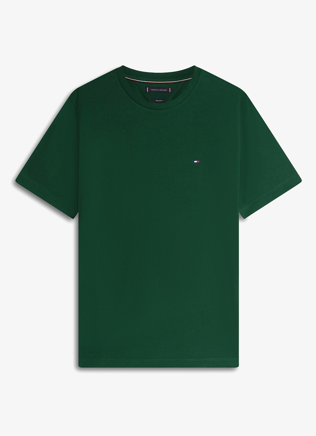 Tommy Hilfiger T-shirt met logo - voorkant nocturnal green