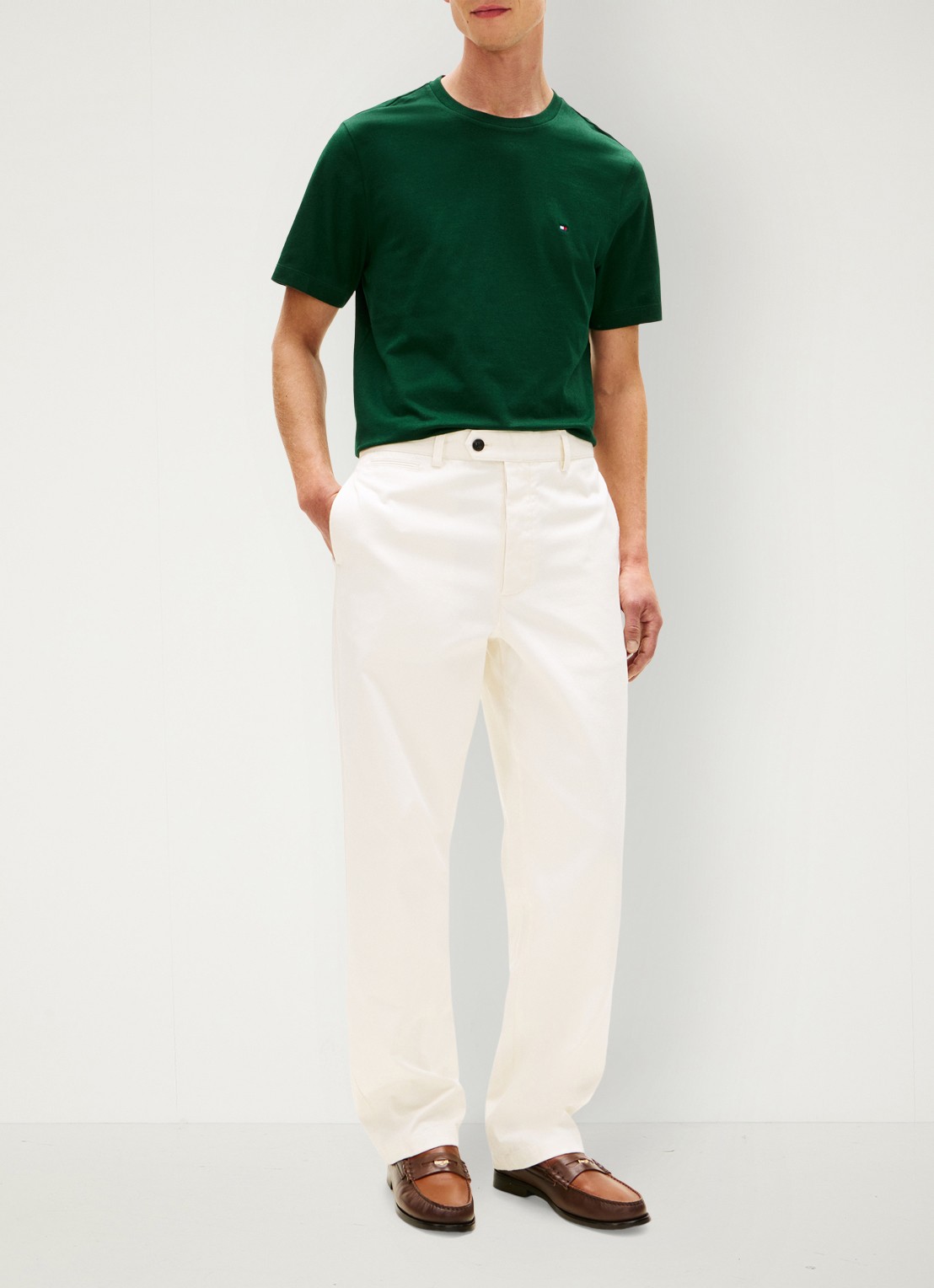 Tommy Hilfiger T-shirt met logo - voorkant 2 nocturnal green