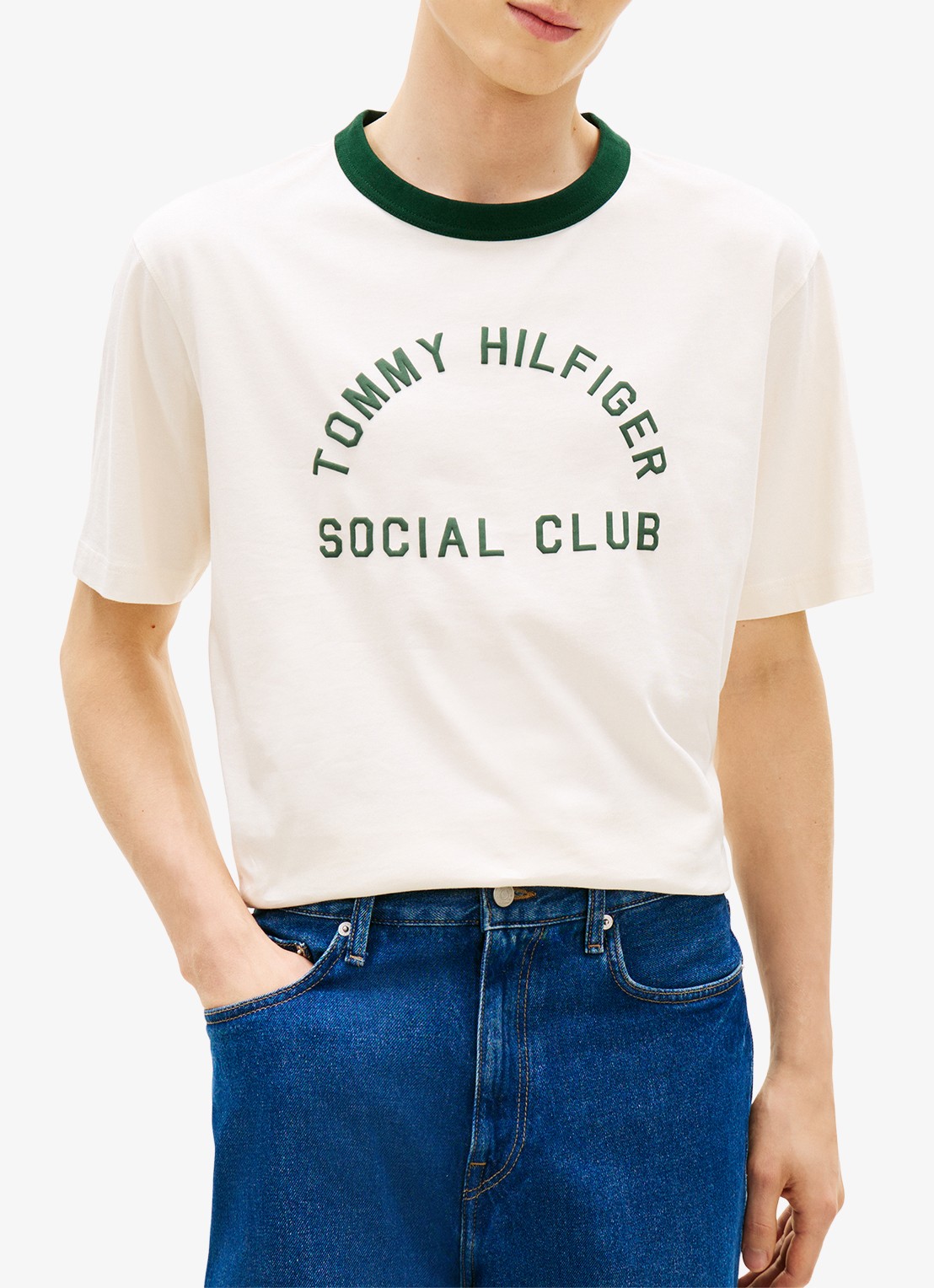 Tommy Hilfiger T-shirt met logo - detail 4 beige