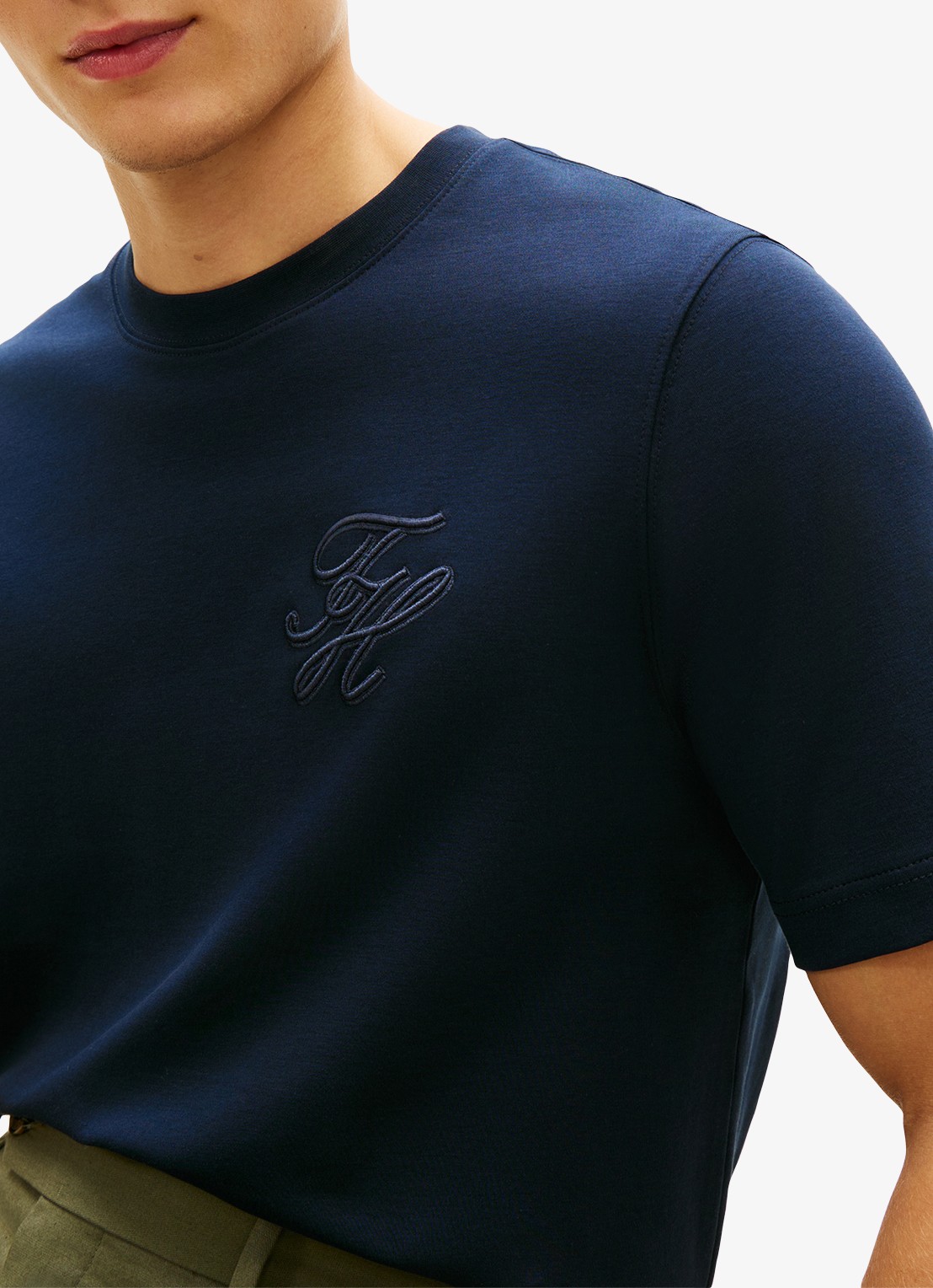 Tommy Hilfiger T-shirt met logo - detail 4 donkerblauw