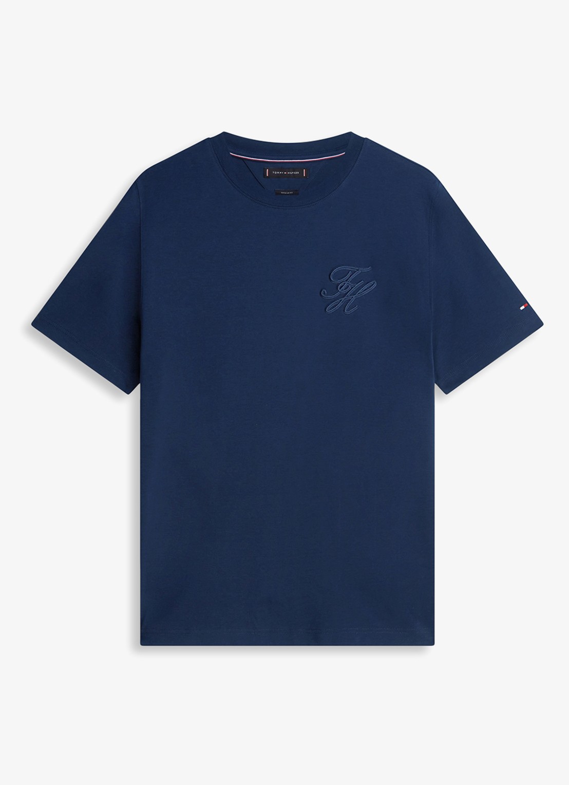 Tommy Hilfiger T-shirt met logo - voorkant donkerblauw