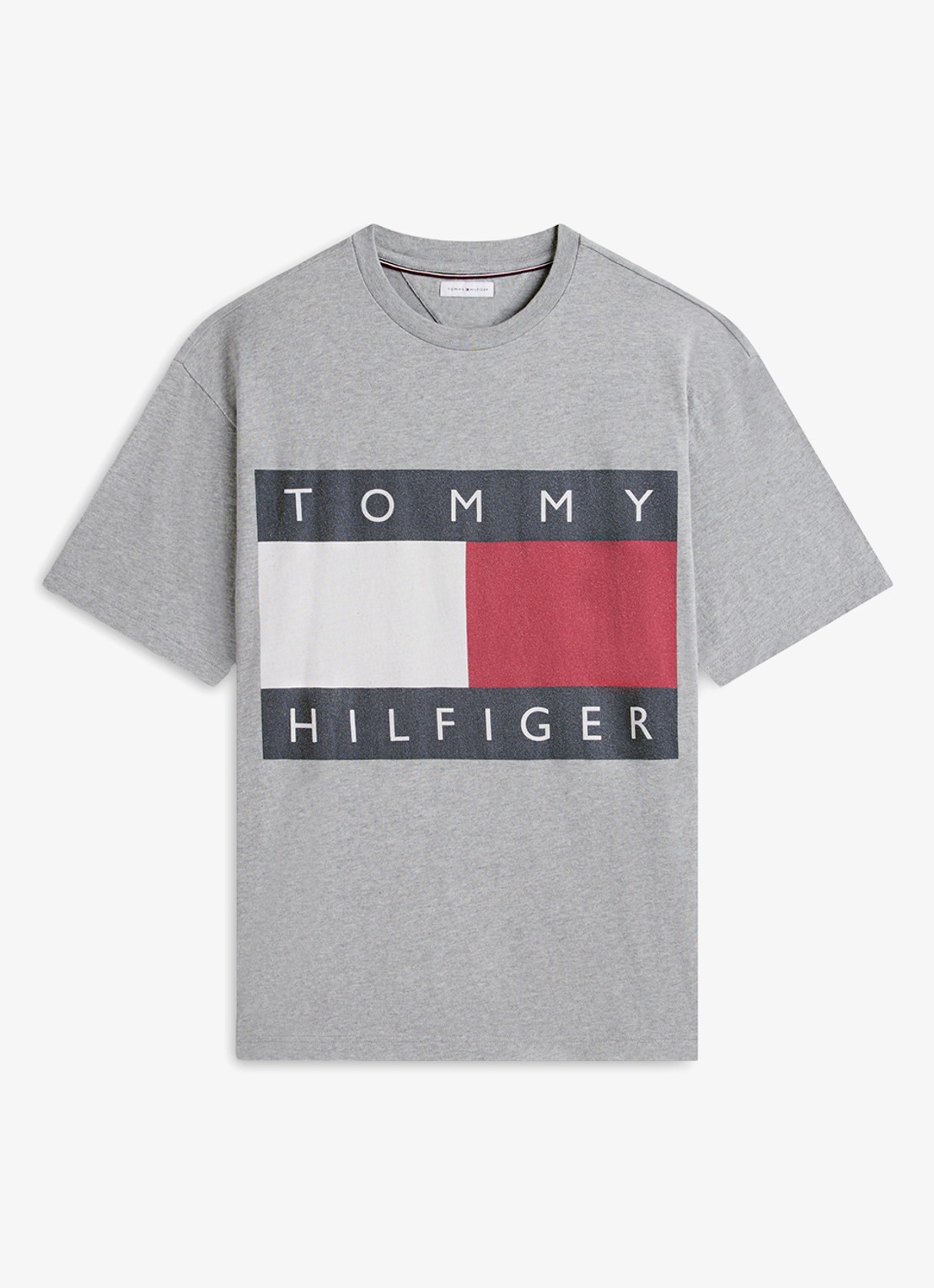 Tommy Hilfiger T-shirt met logo - voorkant 4 lichtgrijs