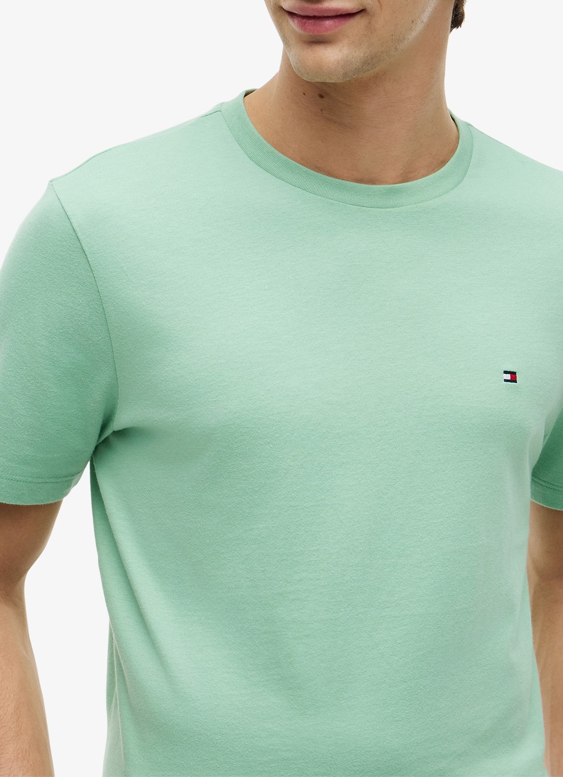 Tommy Hilfiger T-shirt met logo - detail 5 cut grass-l1a / groen