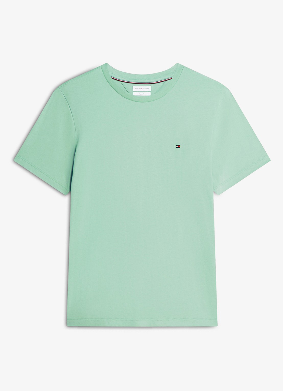 Tommy Hilfiger T-shirt met logo - voorkant 2 cut grass-l1a / groen