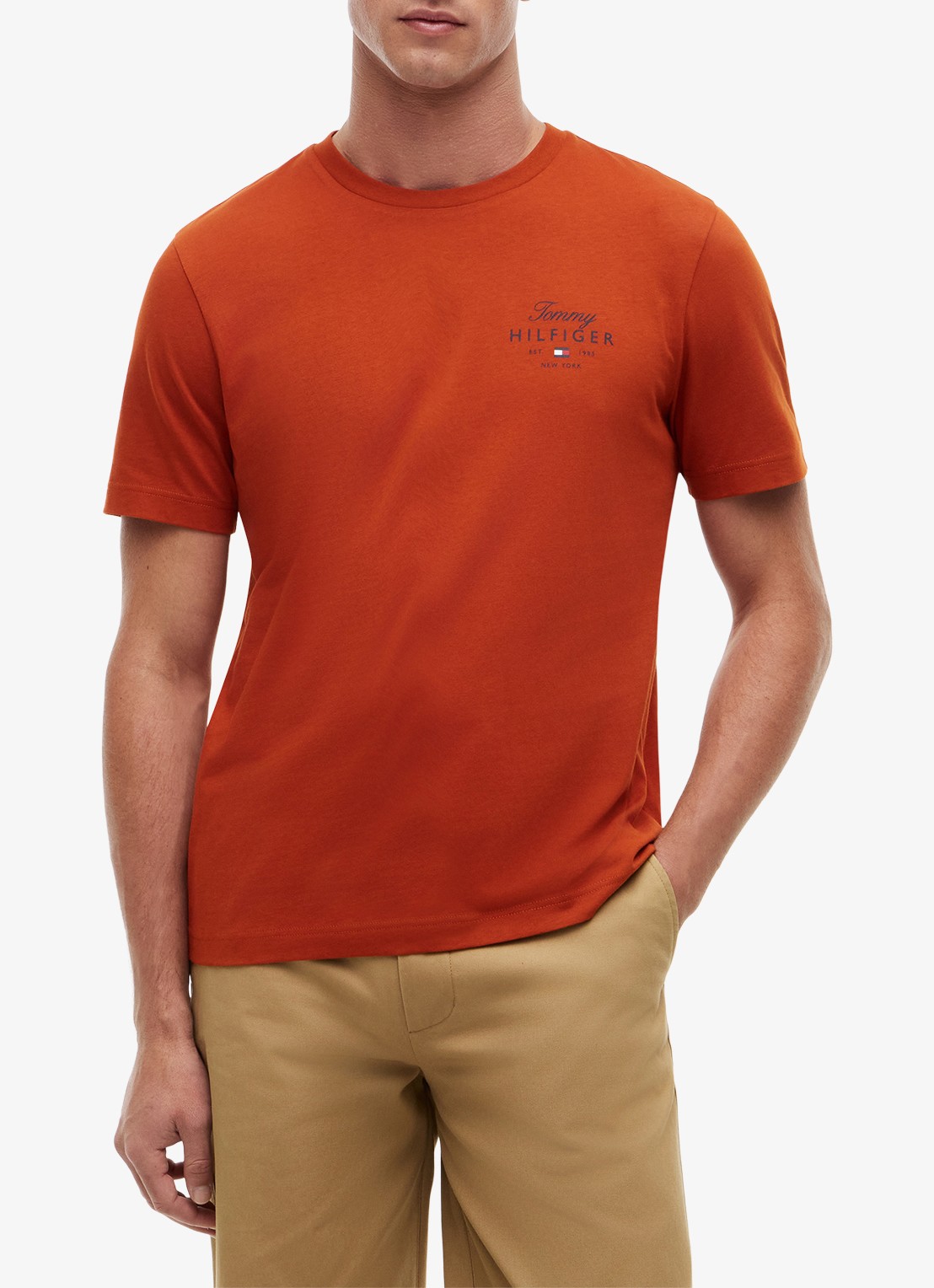 Tommy Hilfiger T-shirt met logo - detail orange