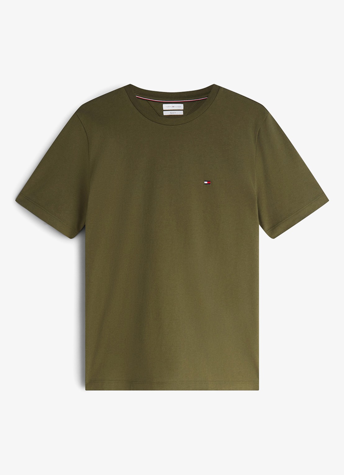 Tommy Hilfiger T-shirt met logo - voorkant 4 huntsman green-mt1 / groen