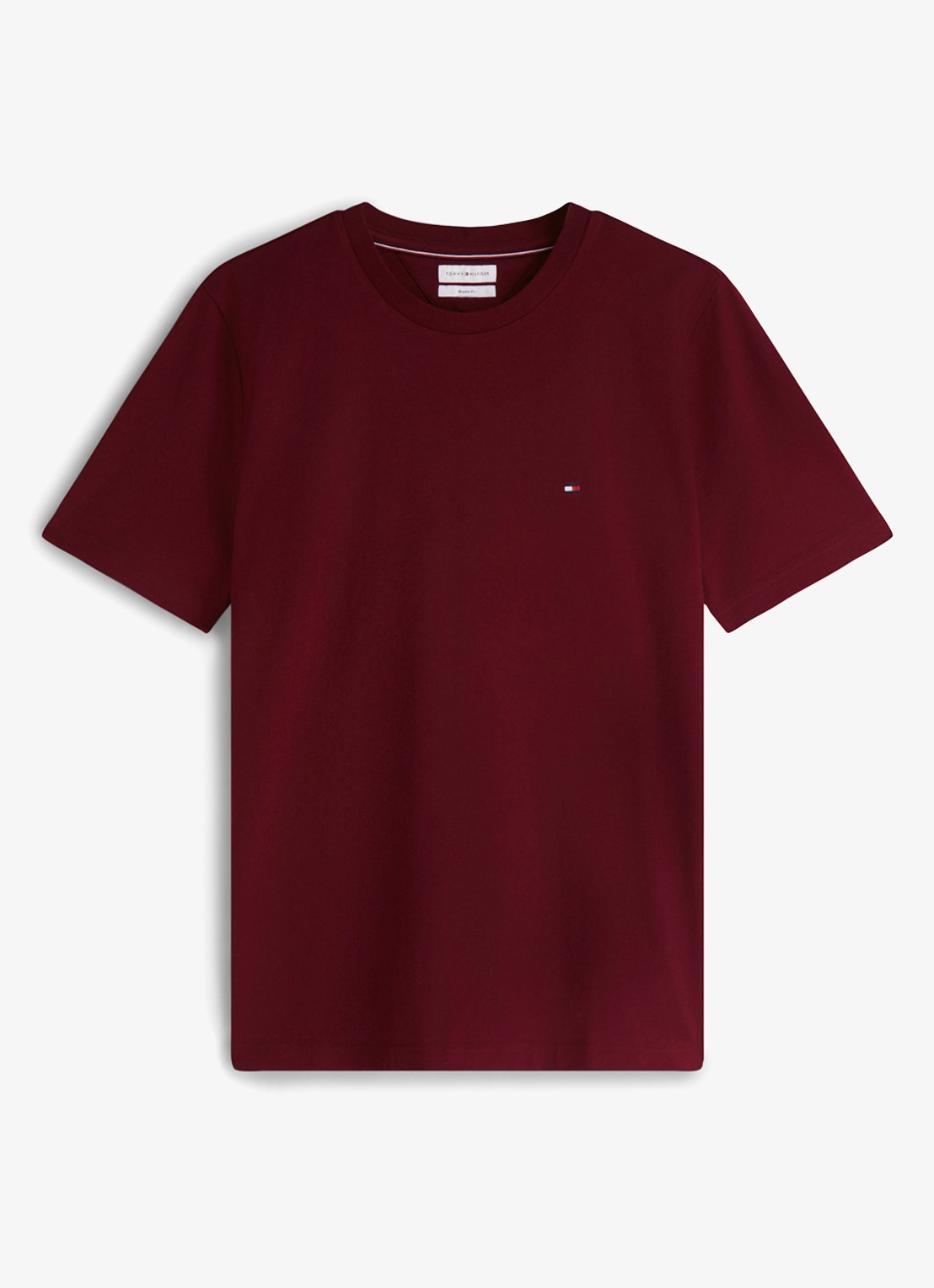 Tommy Hilfiger T-shirt met logo - voorkant 2 burgundy-vlp / rood