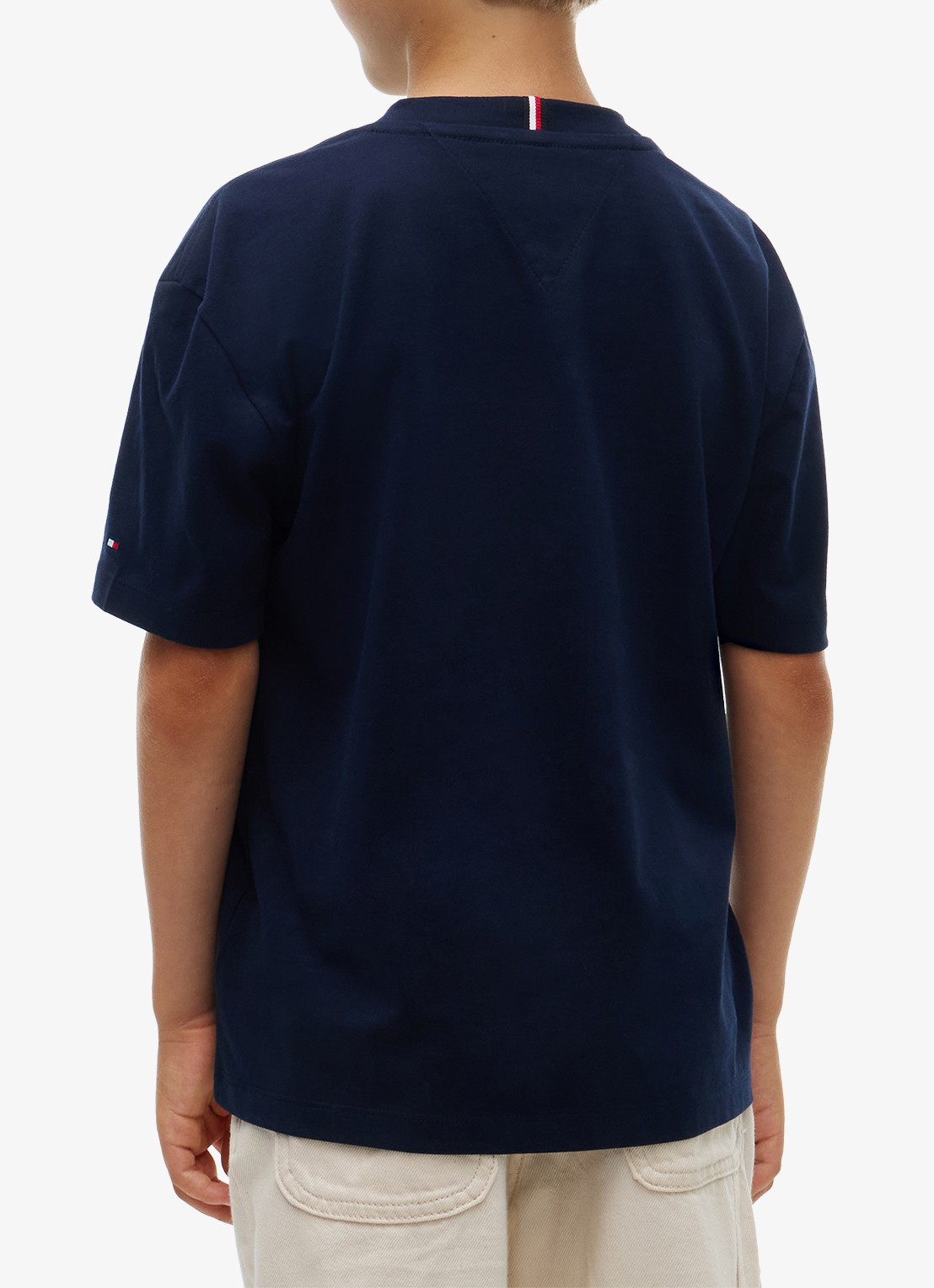 Tommy Hilfiger T-shirt met logo  - achterkant donkerblauw