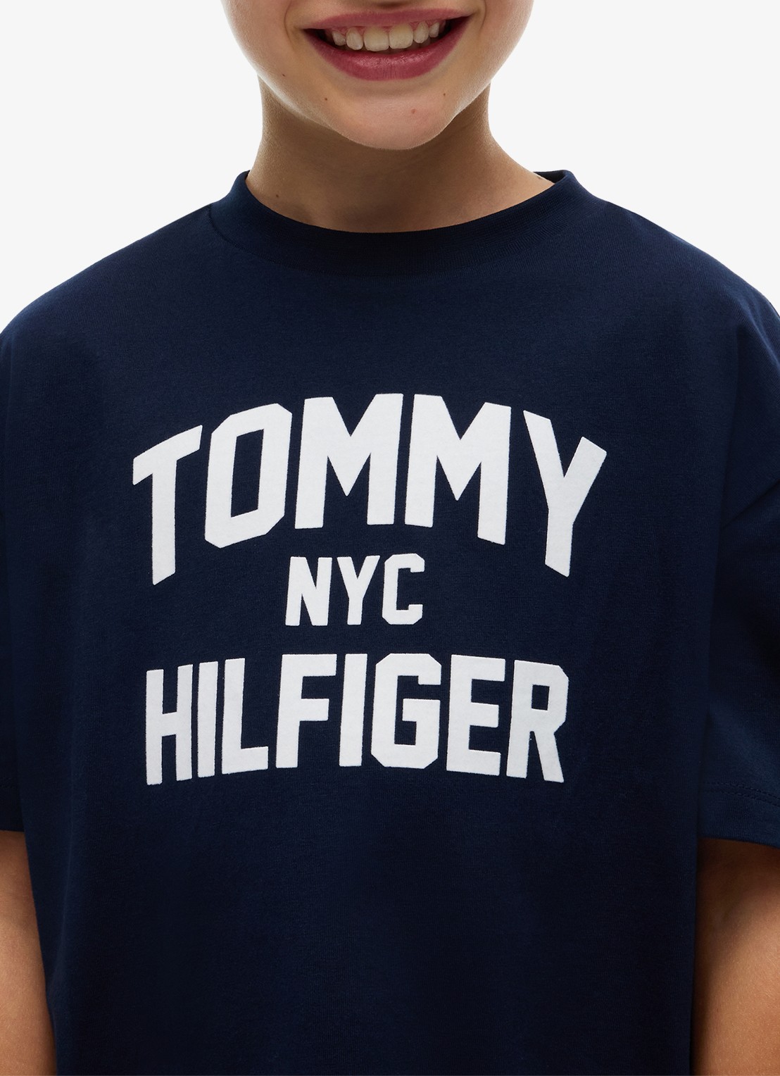 Tommy Hilfiger T-shirt met logo  - detail 5 donkerblauw