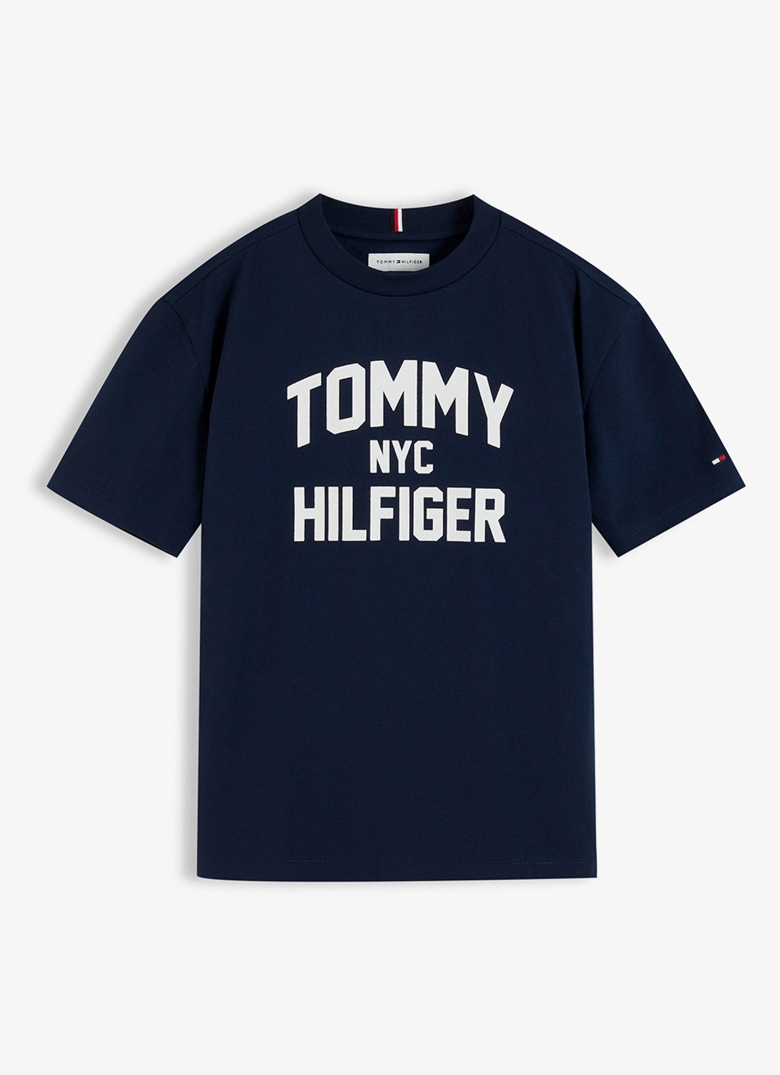 Tommy Hilfiger T-shirt met logo  - voorkant 2 donkerblauw