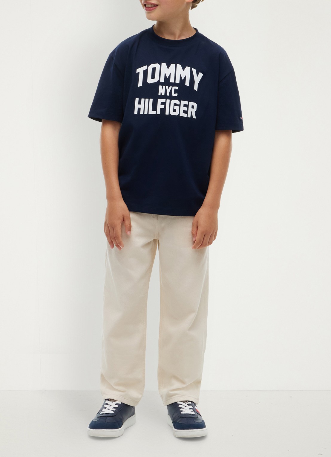 Tommy Hilfiger T-shirt met logo  - voorkant 3 donkerblauw