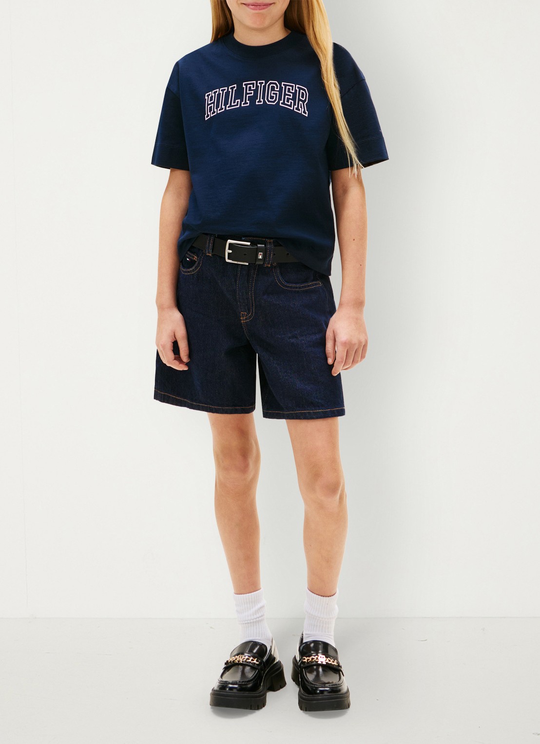 Tommy Hilfiger T-shirt met logo - voorkant 5 donkerblauw