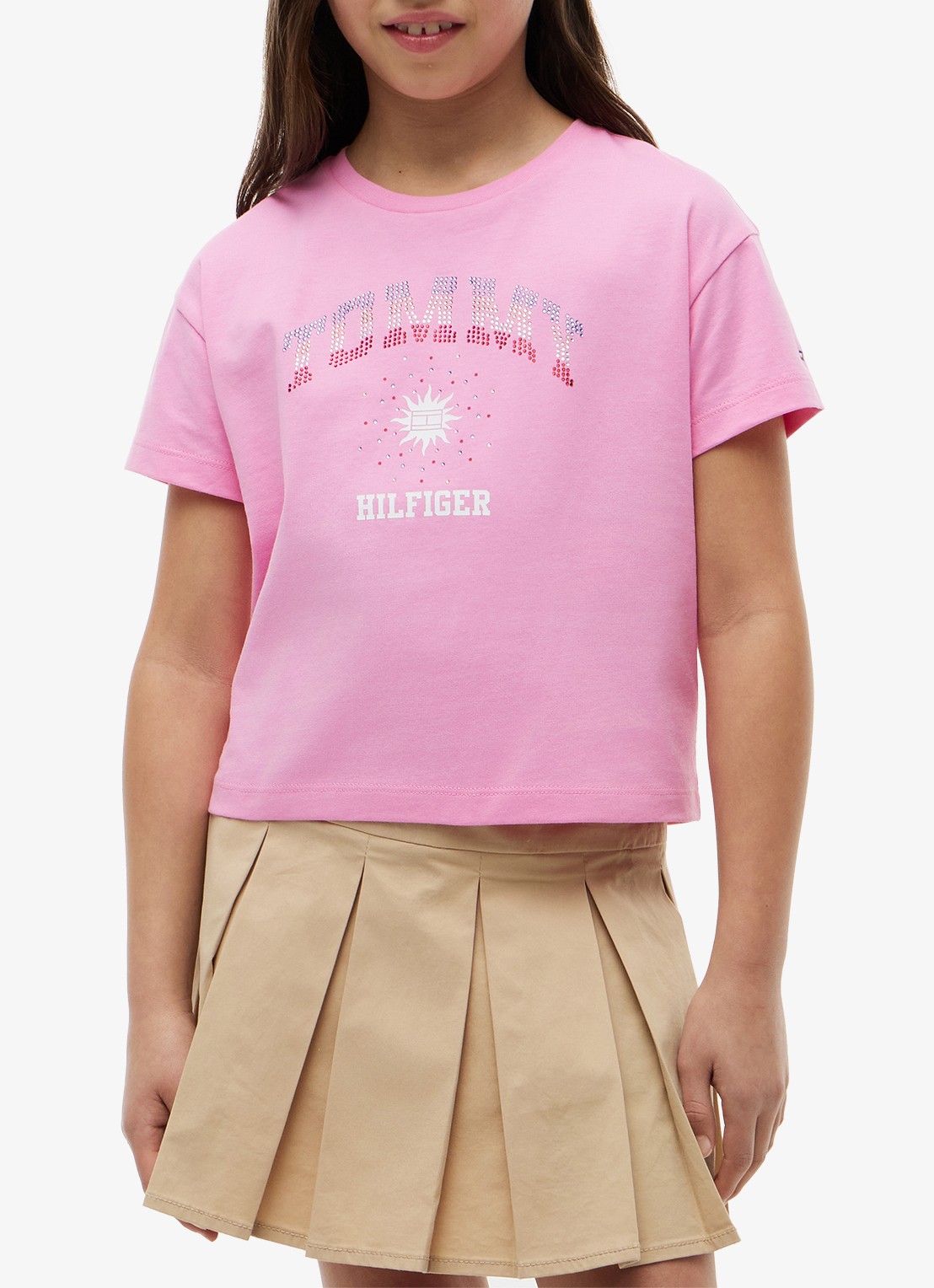 Tommy Hilfiger T-shirt met logo - detail 3 roze