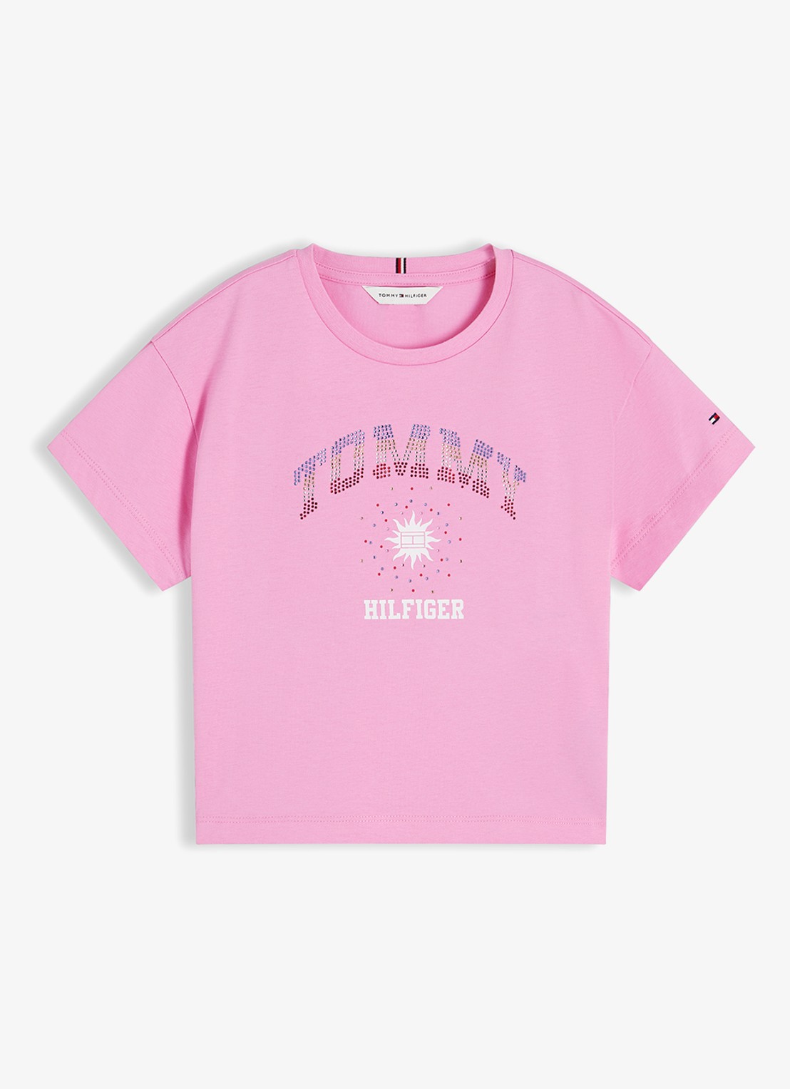 Tommy Hilfiger T-shirt met logo - voorkant roze