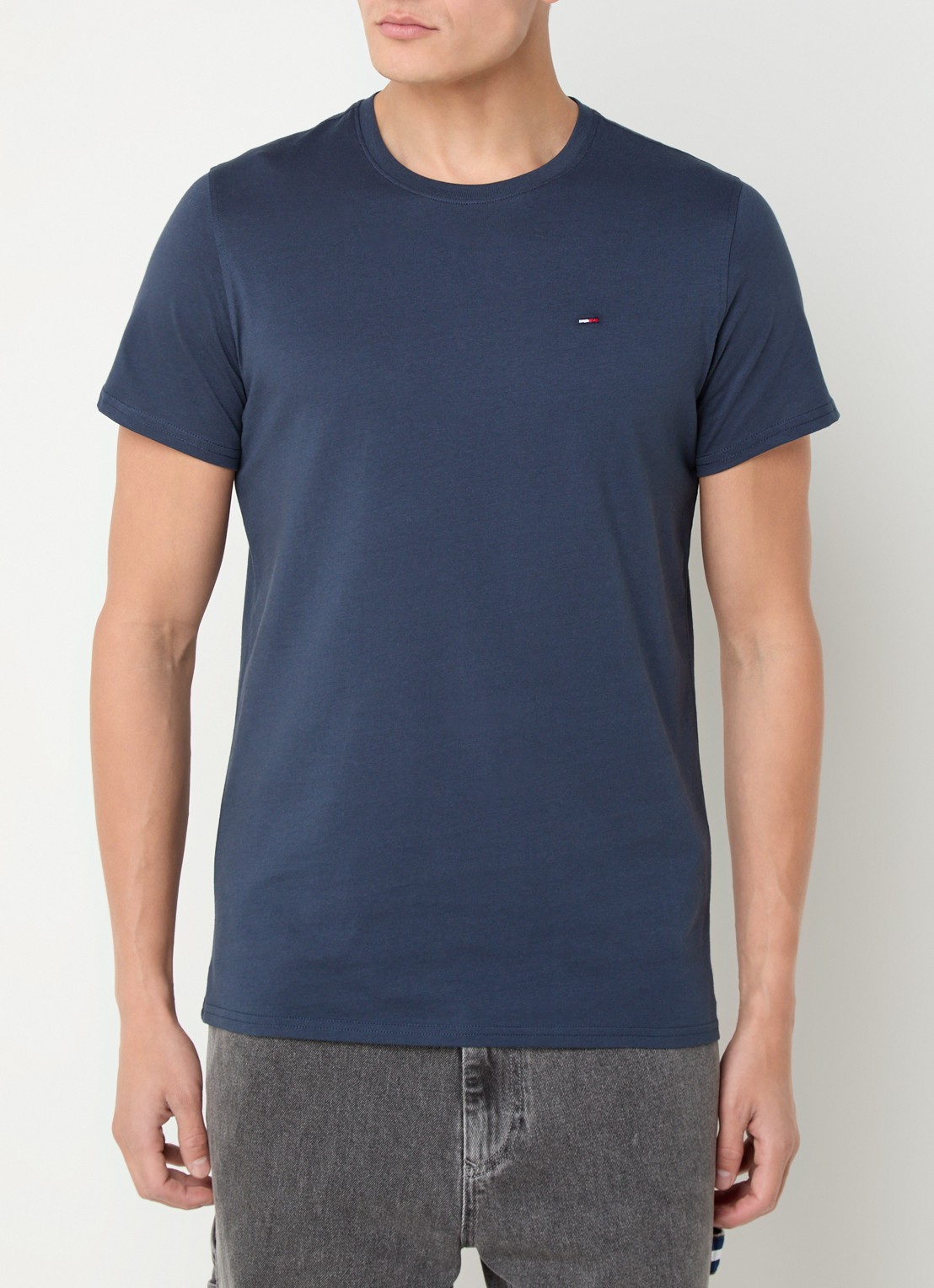Tommy Hilfiger T-shirt met logoborduring  - detail 4 donkerblauw