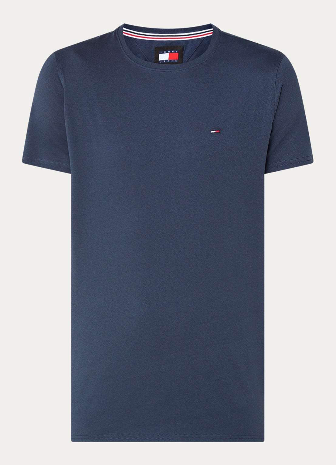 Tommy Hilfiger T-shirt met logoborduring  - voorkant 2 donkerblauw