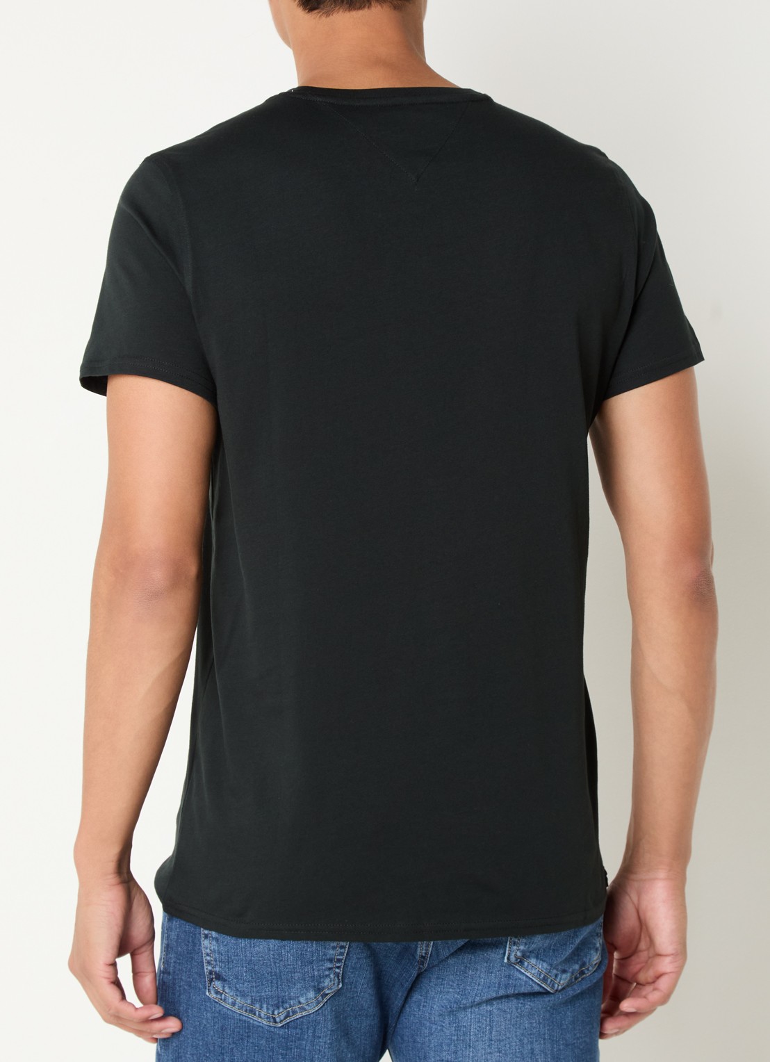 Tommy Hilfiger T-shirt met logoborduring  - achterkant 4 zwart