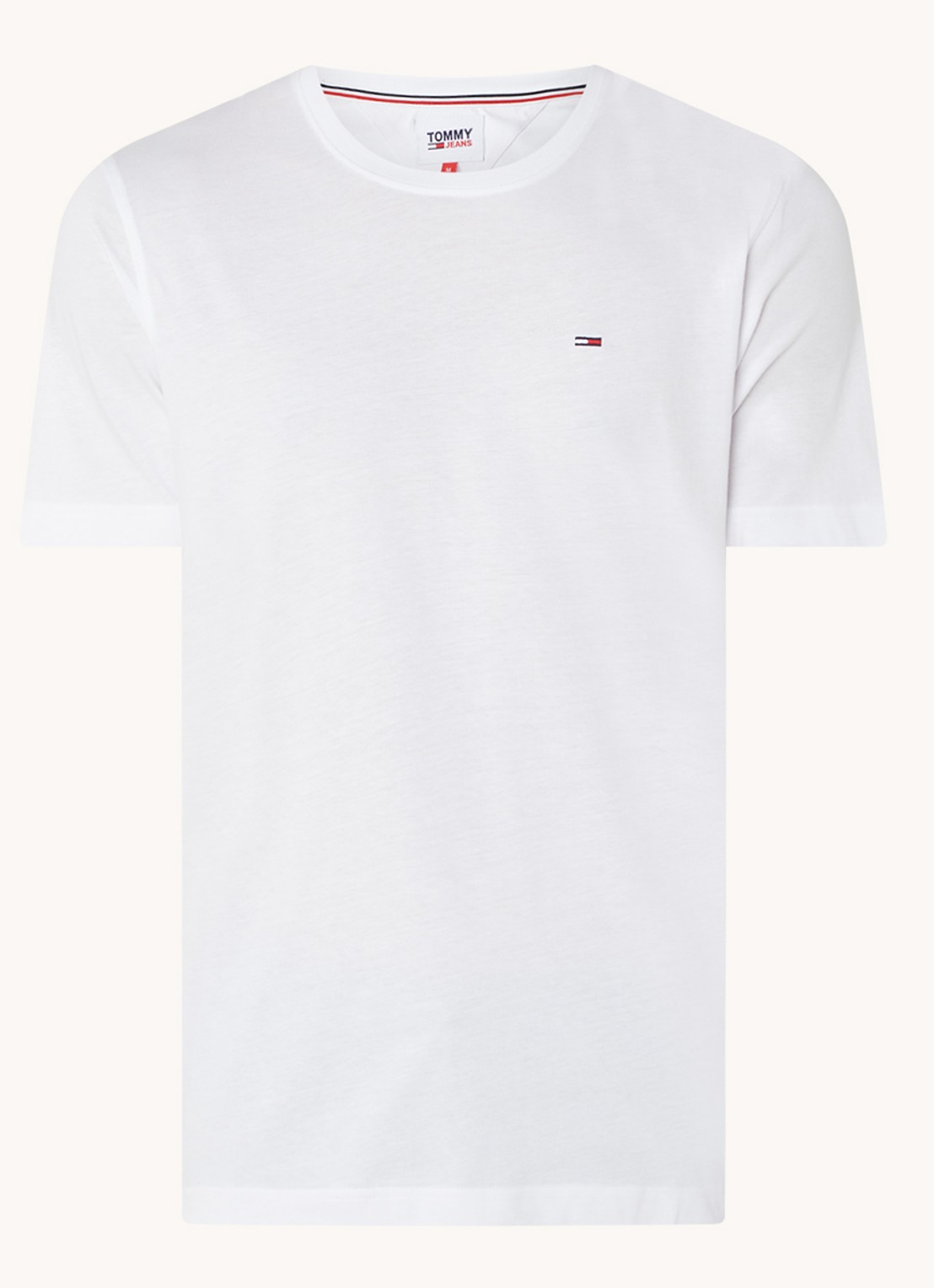 Tommy Hilfiger T-shirt met logoborduring  - voorkant wit