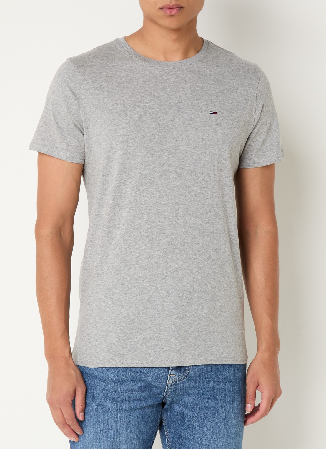 Tommy Hilfiger T-shirt met logoborduring  - detail 4 grijsmele