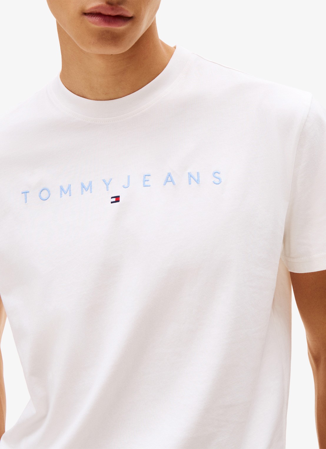Tommy Hilfiger T-shirt met logoborduring - detail 5 creme