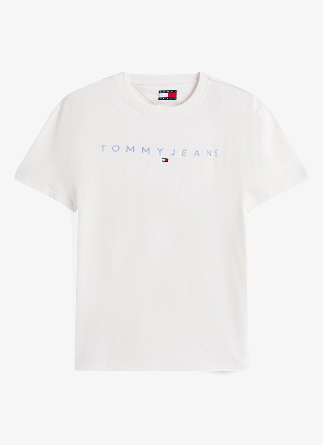Tommy Hilfiger T-shirt met logoborduring - voorkant 2 creme