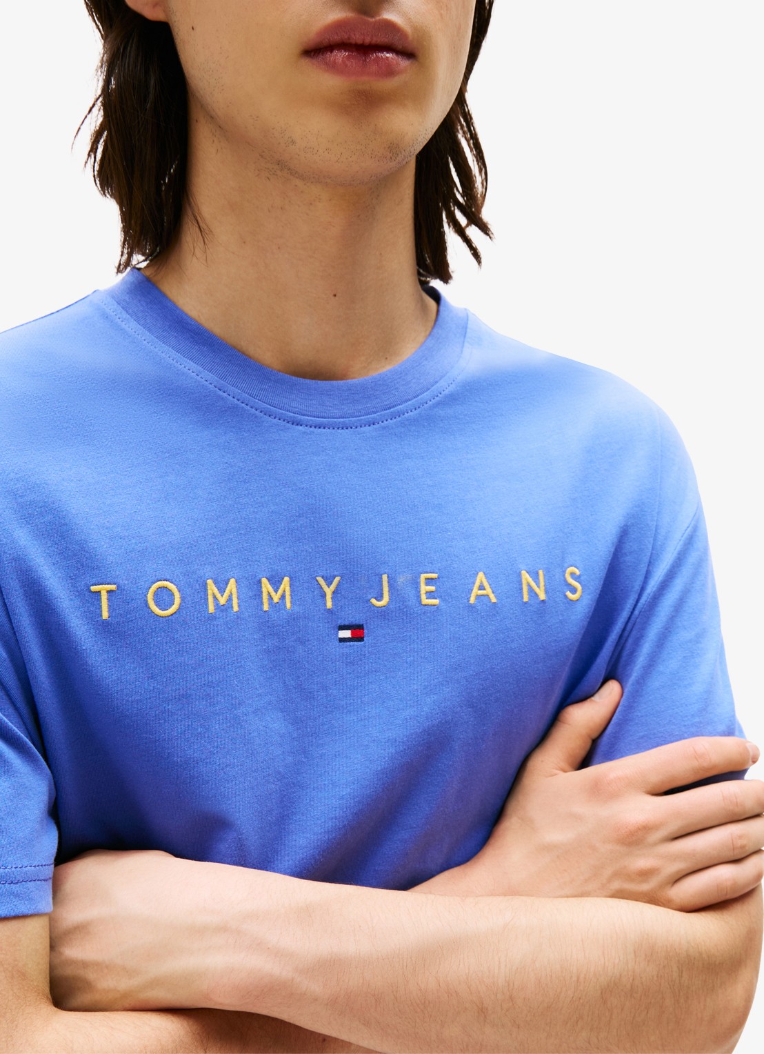 Tommy Hilfiger T-shirt met logoborduring - detail 2 donkerblauw