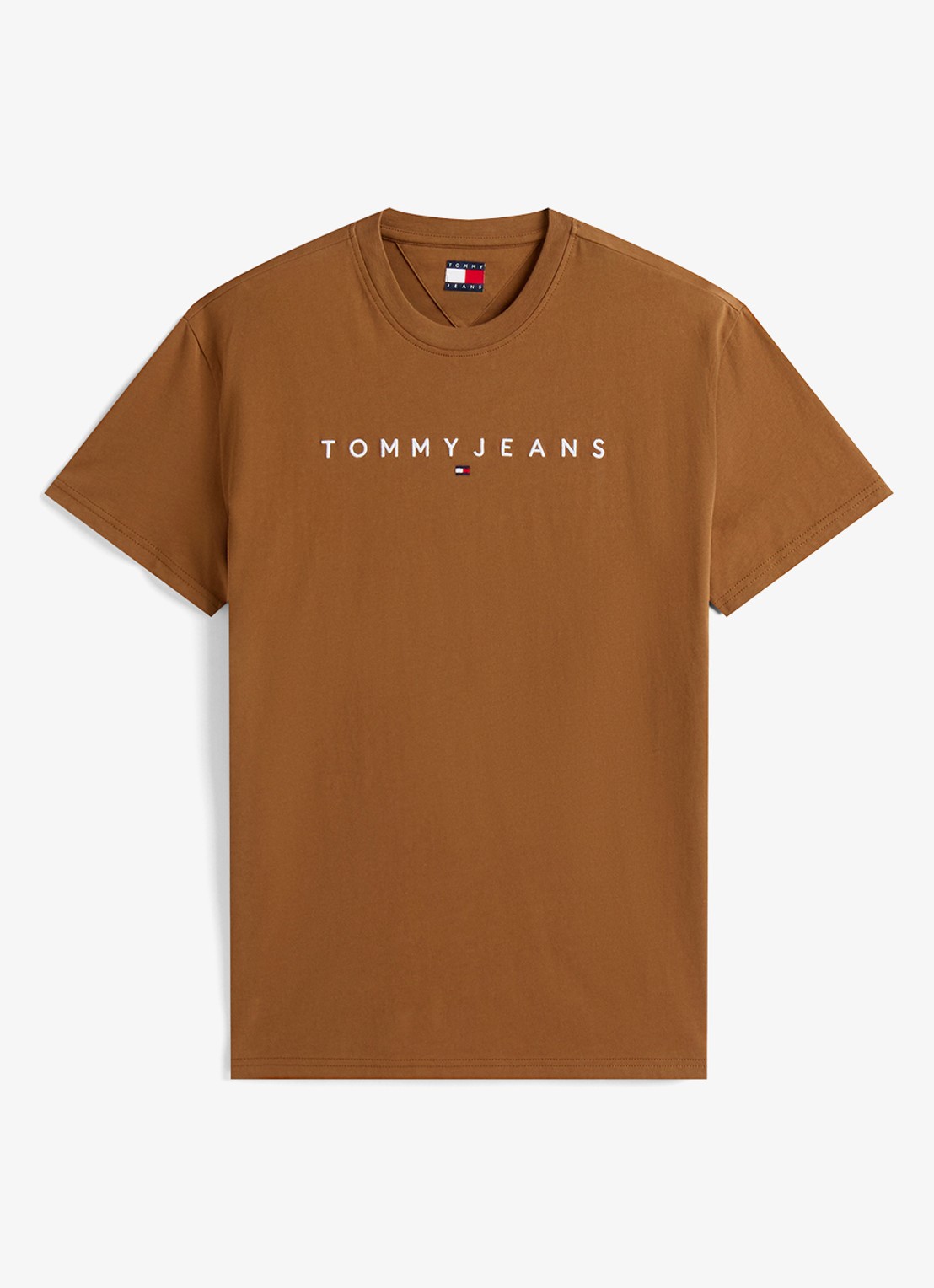 Tommy Hilfiger T-shirt met logoborduring - voorkant 3 bruin