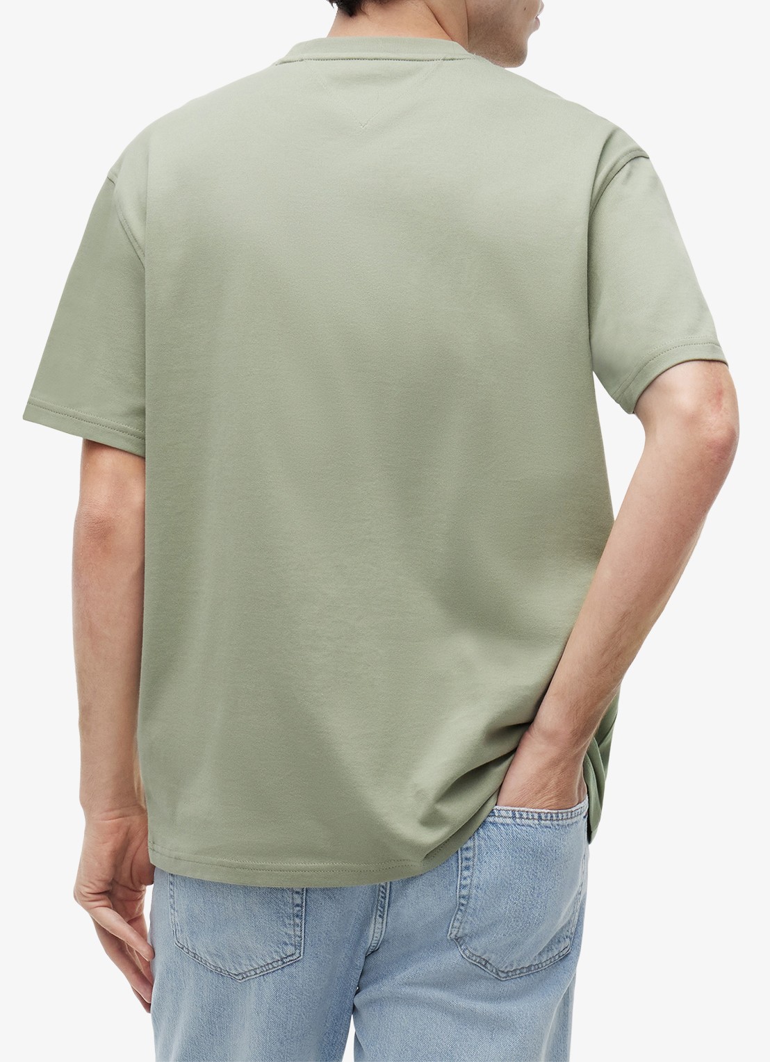 Tommy Hilfiger T-shirt met logoborduring - achterkant 6 olijfgroen