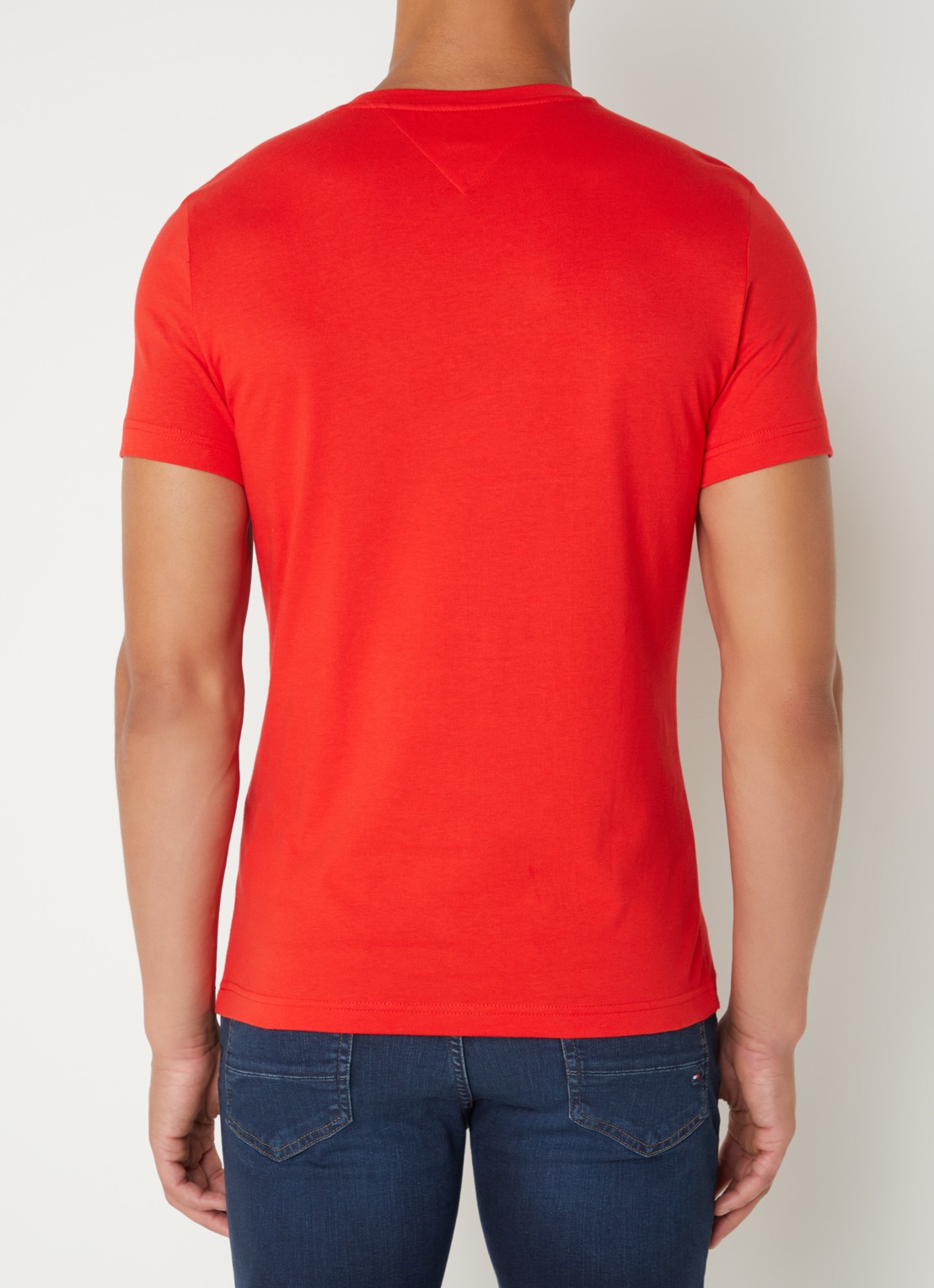 Tommy Hilfiger T-shirt met logoborduring  - achterkant 4 fireworks / rood