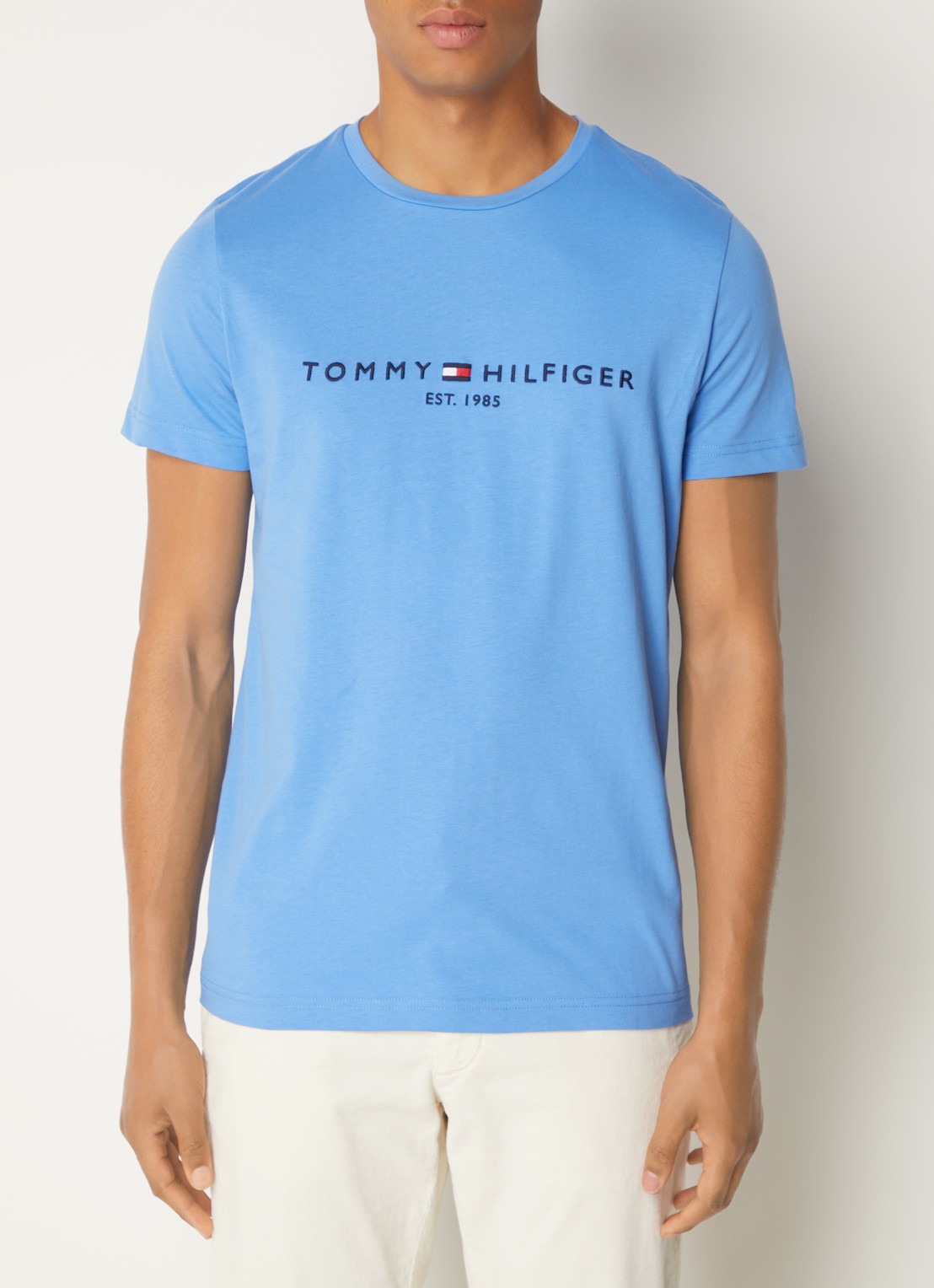 Tommy Hilfiger T-shirt met logoborduring  - detail 4 blue spell / blauw