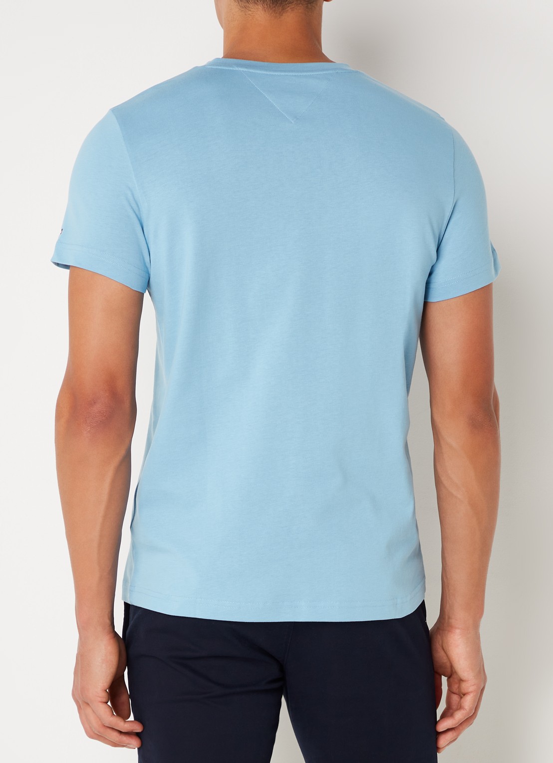 Tommy Hilfiger T-shirt met logoborduring  - achterkant sleepy blue / blauw