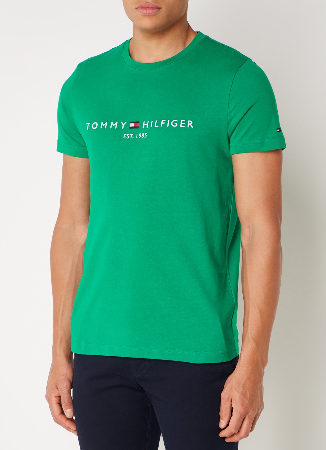 Tommy Hilfiger T-shirt met logoborduring  - detail 2 olympic green / groen