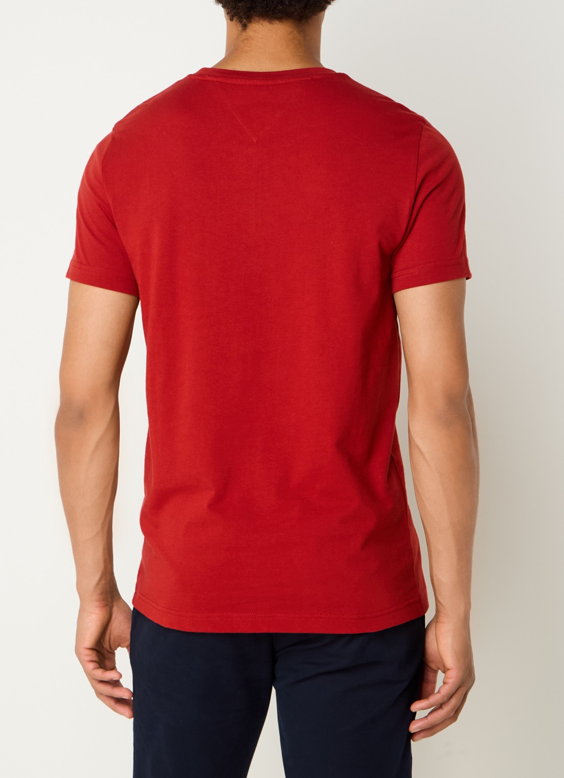 Tommy Hilfiger T-shirt met logoborduring  - achterkant 3 dark magma / rood