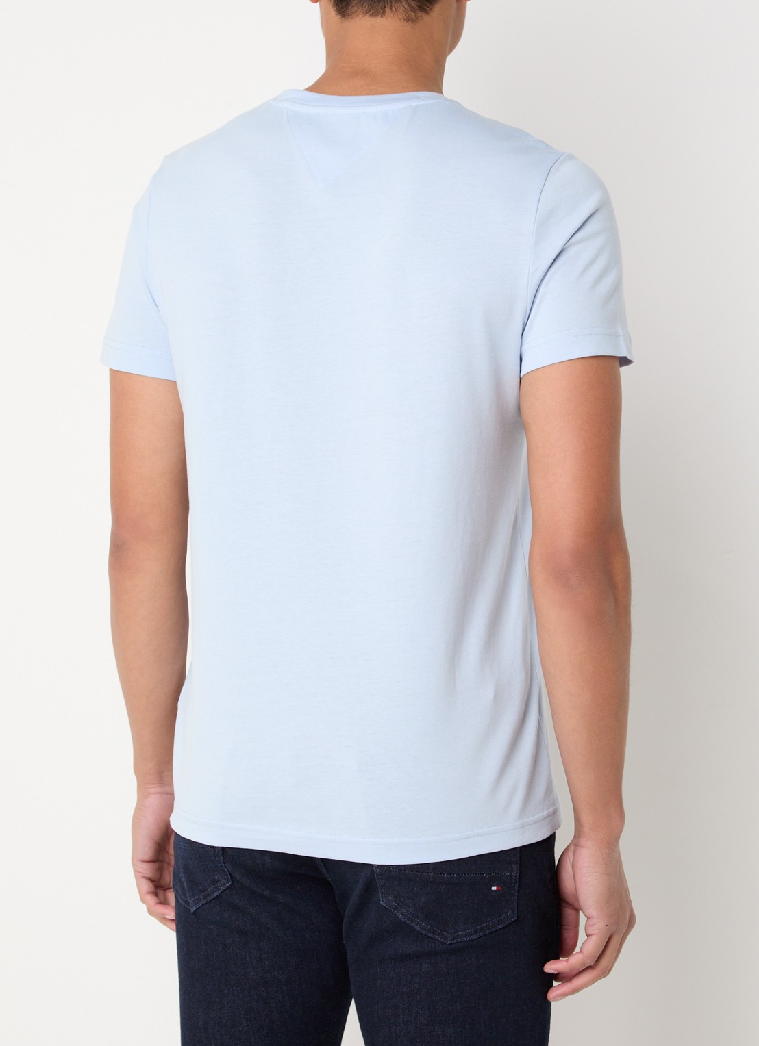 Tommy Hilfiger T-shirt met logoborduring  - achterkant breezy blue / blauw