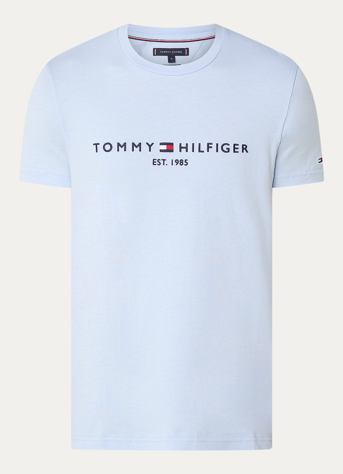 Tommy Hilfiger T-shirt met logoborduring  - voorkant 3 breezy blue / blauw