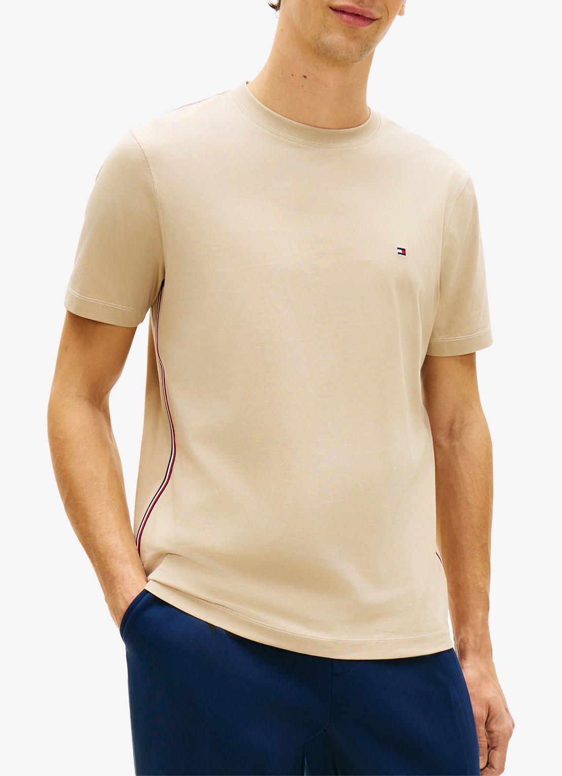 Tommy Hilfiger T-shirt met logoborduring - detail 2 bruin
