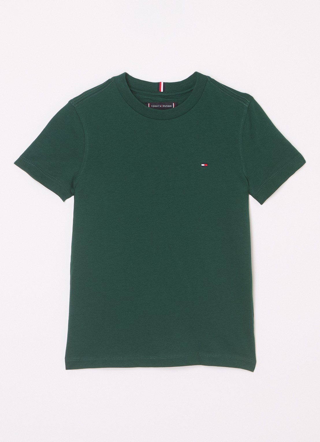 Tommy Hilfiger T-shirt met logoborduring - voorkant ornamental green-l6k / groen
