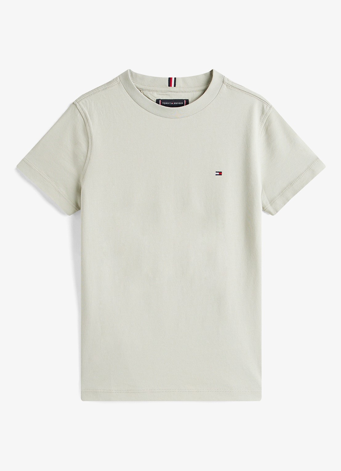 Tommy Hilfiger T-shirt met logoborduring - voorkant misty sage / groen