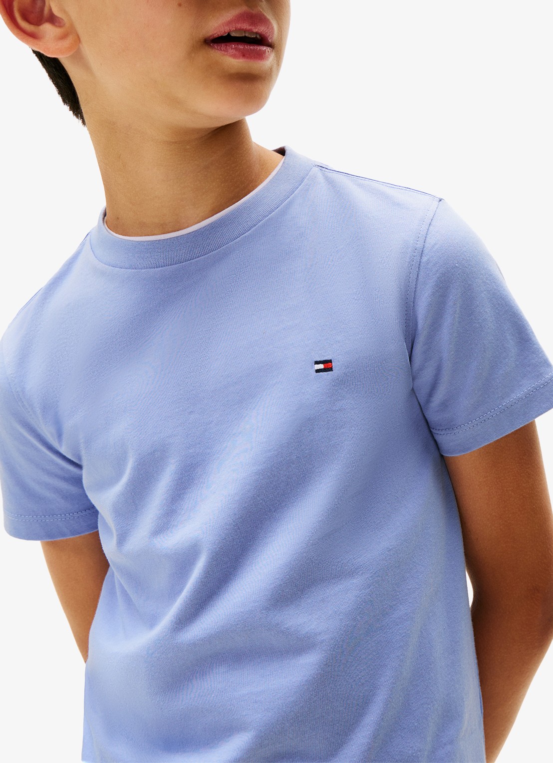 Tommy Hilfiger T-shirt met logoborduring - detail 5 vintage iris-c5z / wit