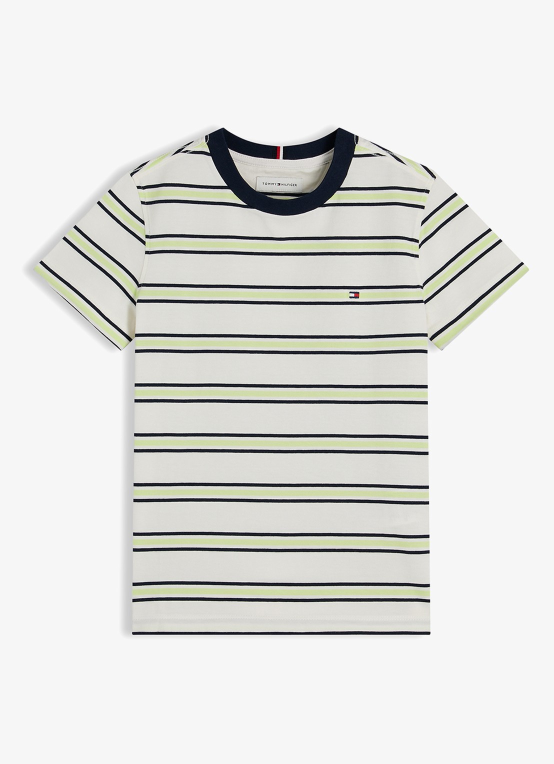 Tommy Hilfiger T-shirt met logoborduring - voorkant multi stripe-0aa / multicolor