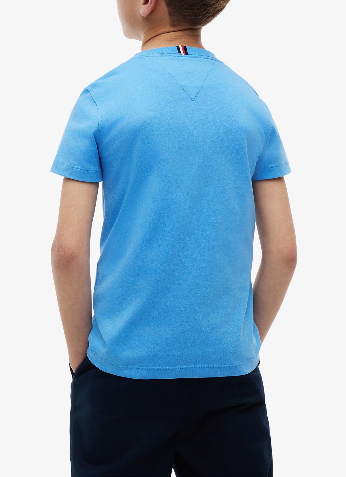 Tommy Hilfiger T-shirt met logoborduring - achterkant blauw