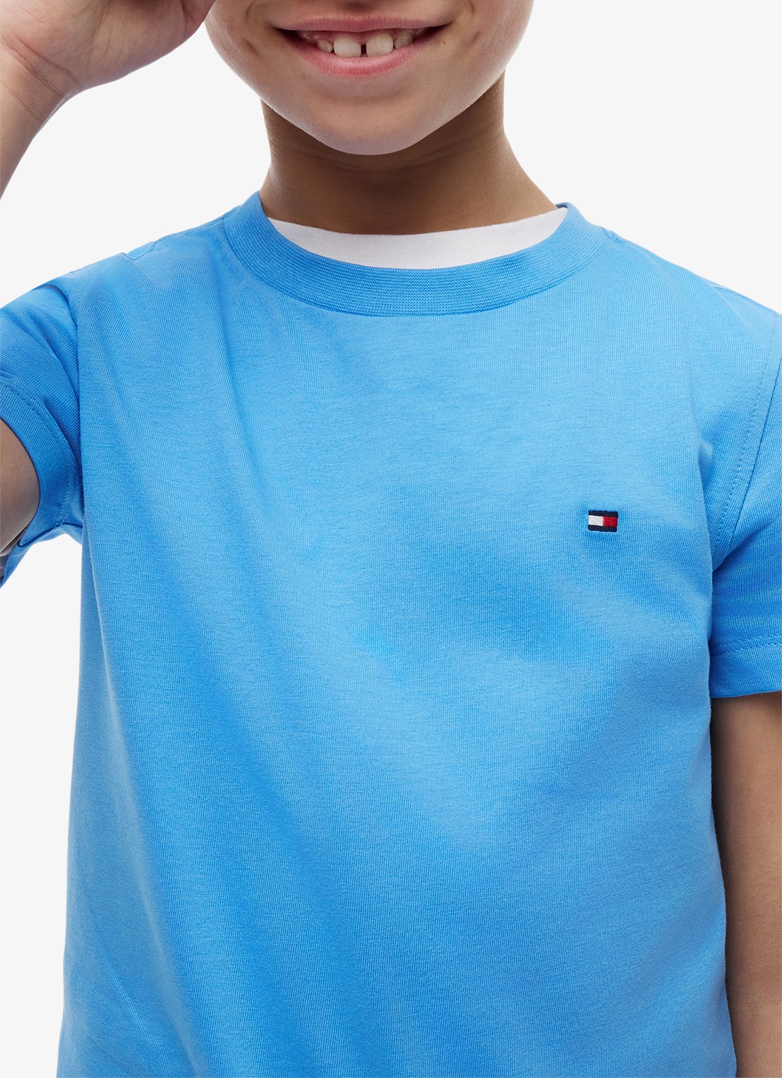 Tommy Hilfiger T-shirt met logoborduring - detail 3 blauw