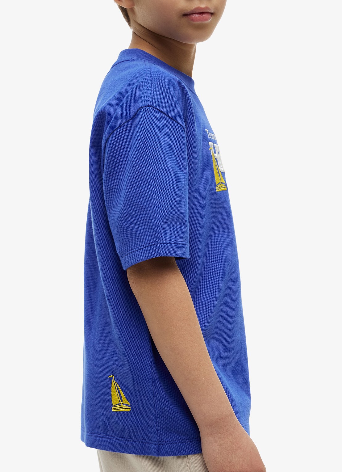 Tommy Hilfiger T-shirt met logoborduring - achterkant blauw