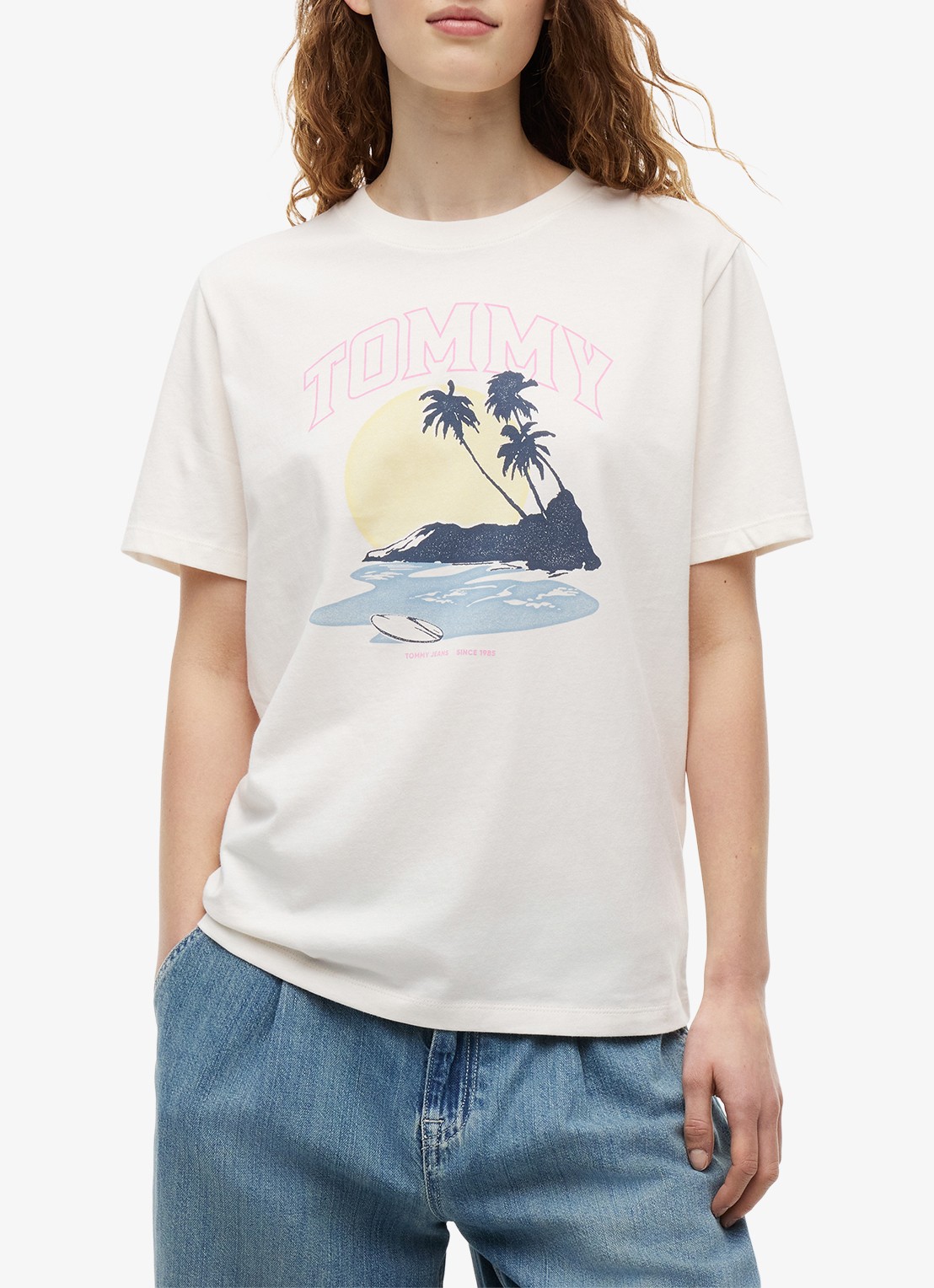 Tommy Hilfiger T-shirt met logoprint - detail 3 gebroken wit