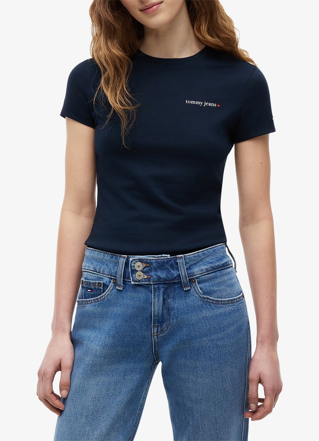 Tommy Hilfiger T-shirt met logoprint - detail 3 donkerblauw